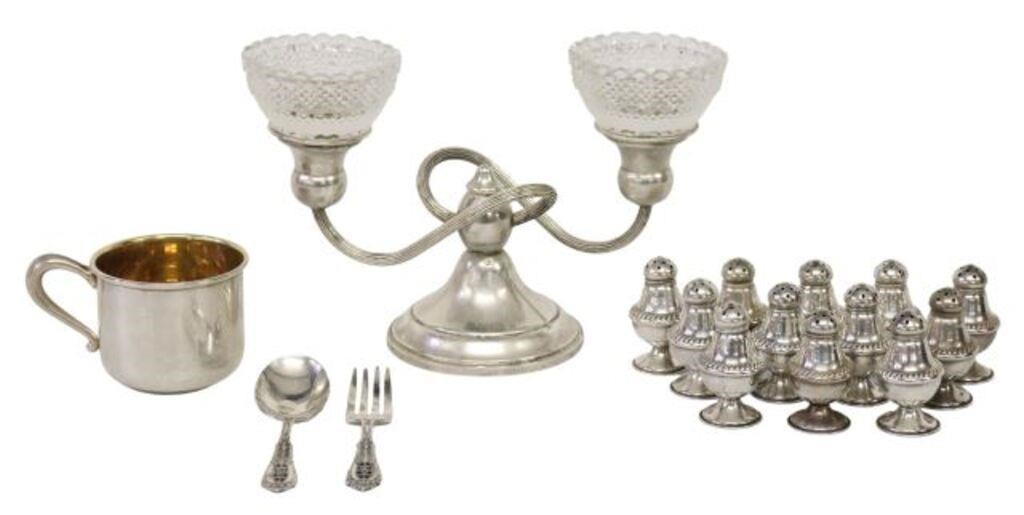 Appraisal: lot Collection of sterling and weighted sterling table items including