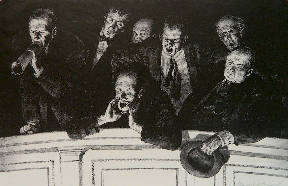 Appraisal: Joseph Hirsch lithograph Joseph Hirsch American - - ''Hecklers'' Cole