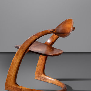 Appraisal: Wendell Castle - Zephyr Chair c walnut curly maple signed