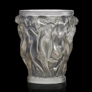 Appraisal: LALIQUE Bacchantes vase clear glass LALIQUE Bacchantes vase France after