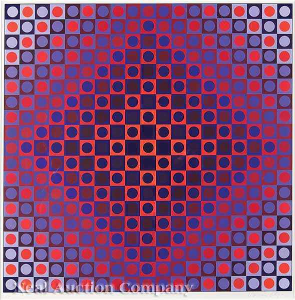 Appraisal: Victor Vasareli French Hungarian - Op Art Composition c screenprint