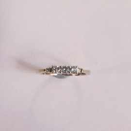 Appraisal: A ct gold three stone diamond ring estimated total diamond