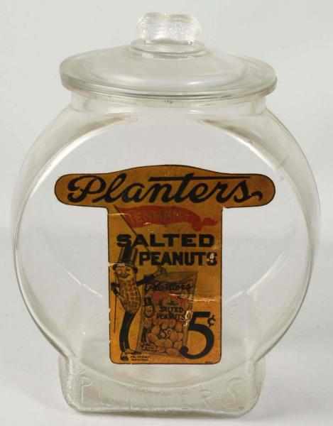 Appraisal: Planters Peanut Fish Bowl Jar with Paper Label Description A