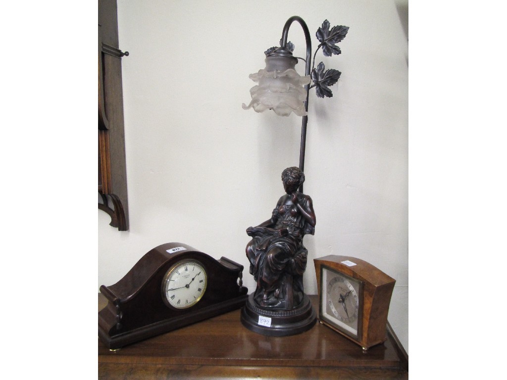 Appraisal: Edwardian mantel clock J W Benson walnut cased mantel clock