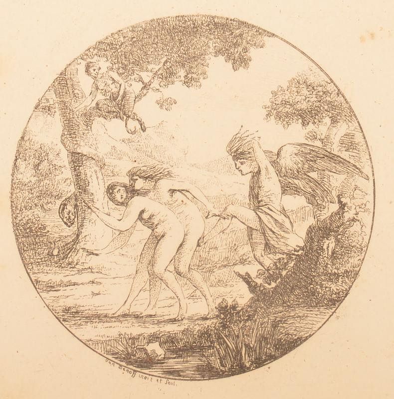 Appraisal: French Expulsion of Adam and Eve Etching French Late th