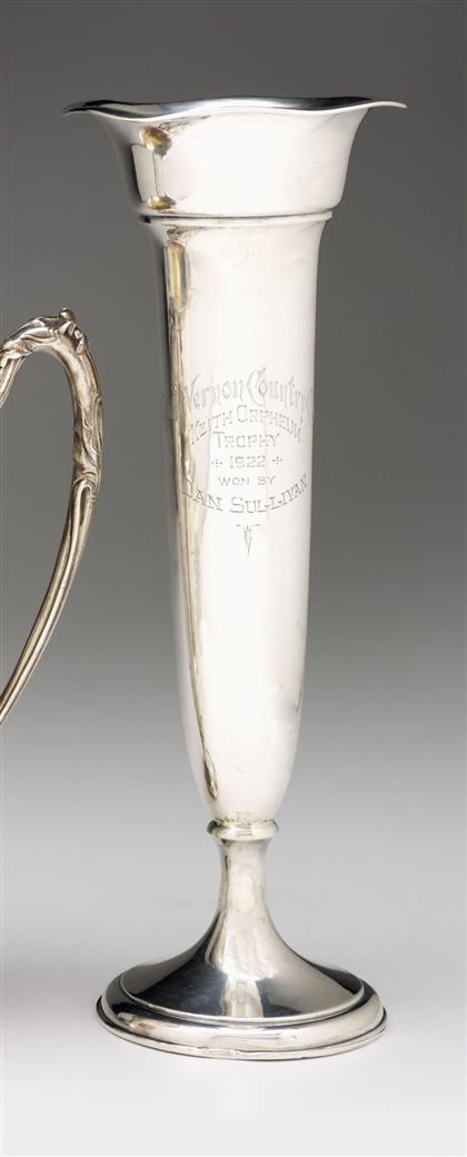 Appraisal: American sterling silver trophy circa WIth undulating lip issuing from