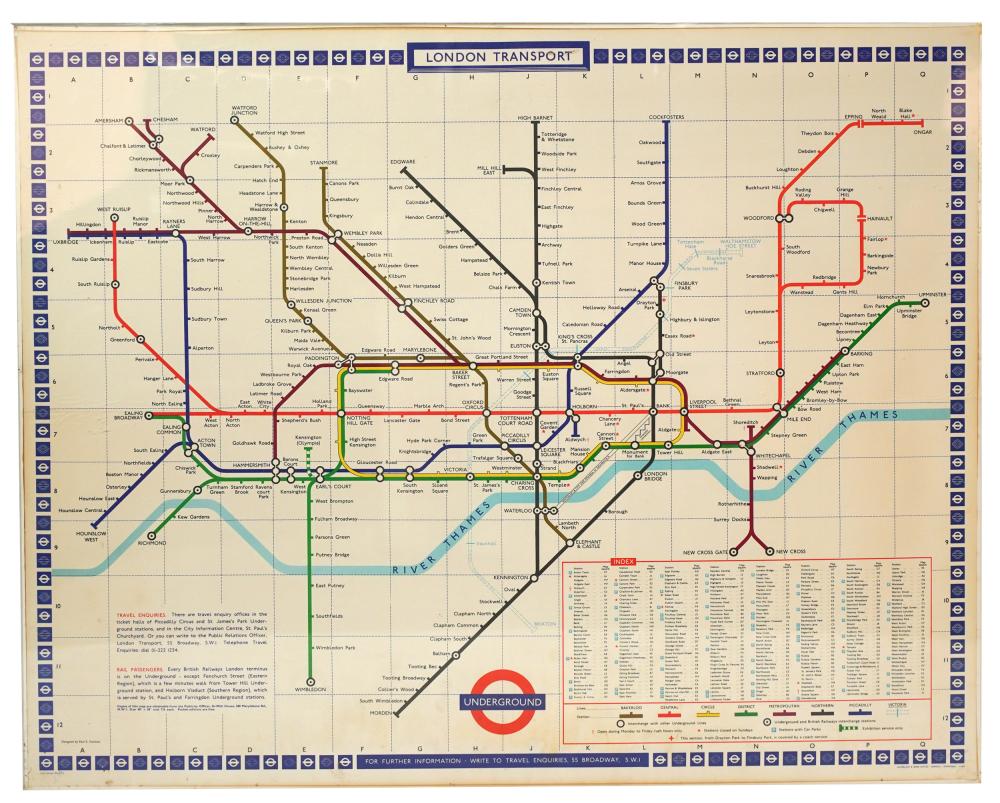 Appraisal: LONDON TRANSPORT UNDERGROUND MAPposter print x inches frame Condition