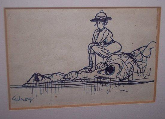 Appraisal: GilroySitting on a Crocodilecartoon in biro cm x cm x