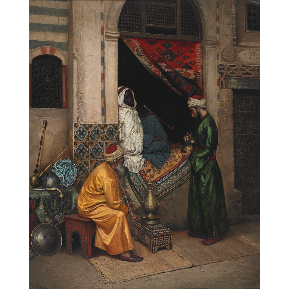 Appraisal: Rudolf Weisse -c Czechoslovakian THE CARPET MERCHANT Oil on panel