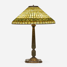 Appraisal: Tiffany Studios GREEK KEY TABLE LAMP USA c leaded glass