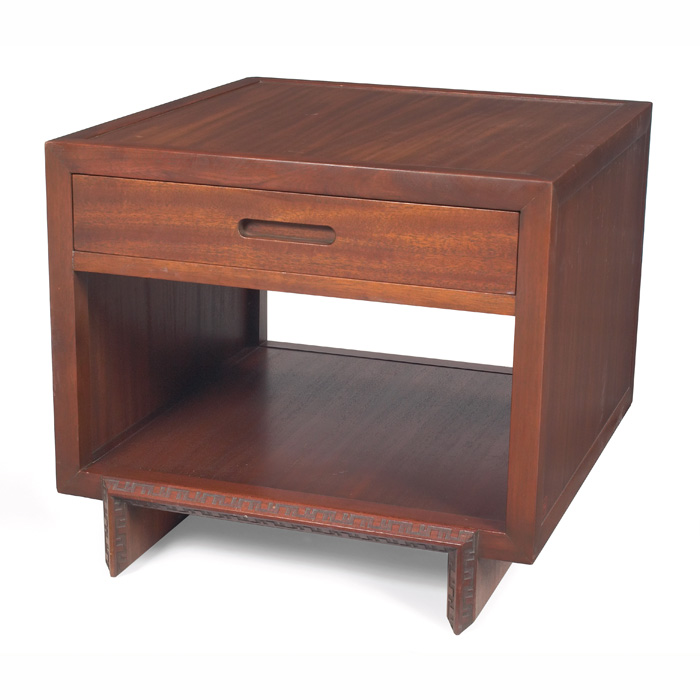 Appraisal: Frank Lloyd Wright side table manufactured by Heritage Henredon single