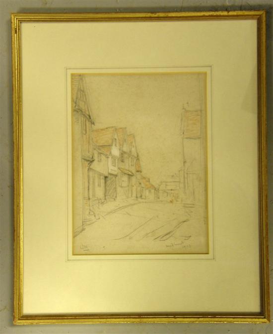 Appraisal: Owen Frederick Morgan - 'Midhurst Sussex' monogrammed and dated charcoal