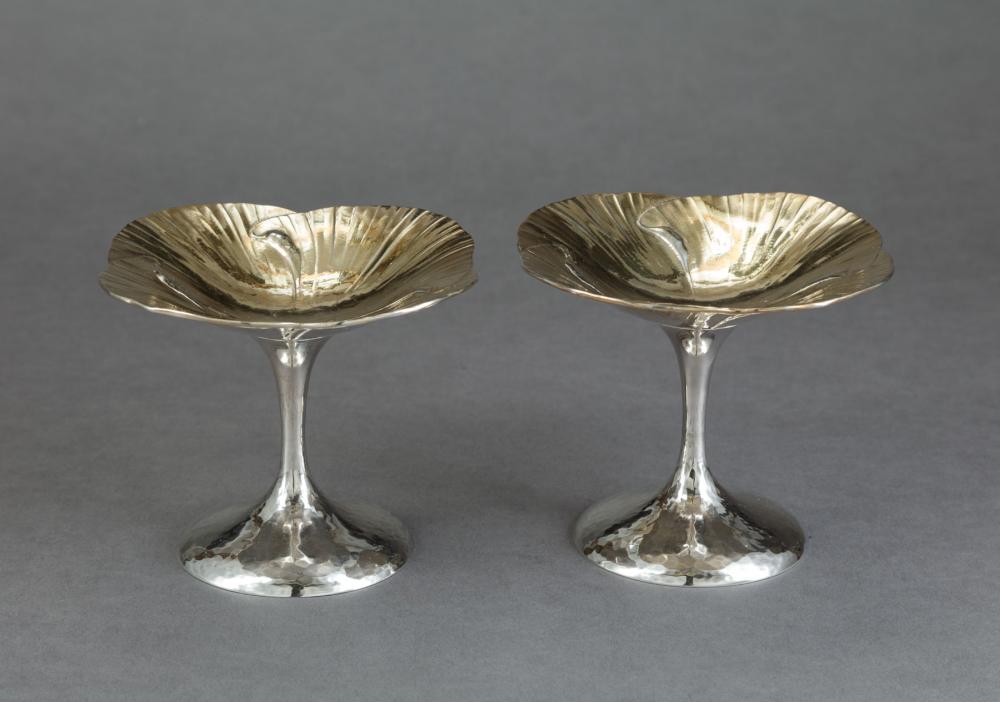 Appraisal: Pair of Clemens Friedell - Handwrought Poppy Sterling Silver Tazzas