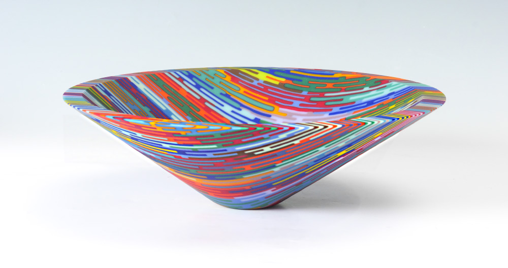 Appraisal: KREMER Martin American th Century Fused art glass ''Rainbow'' bowl