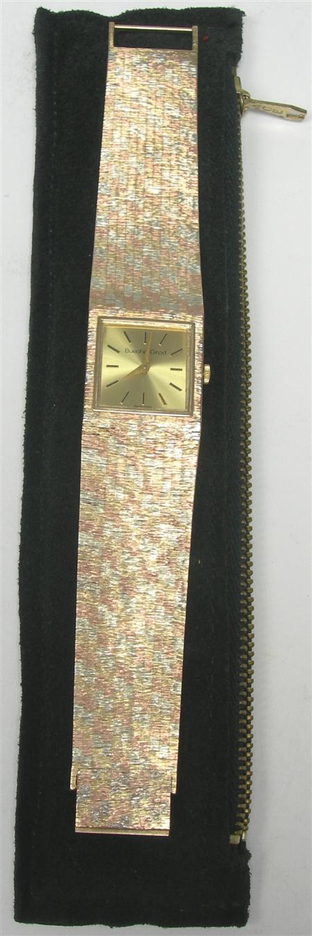 Appraisal: BUECHE-GIROD - a gentleman's tri-colour ct gold wrist watch and