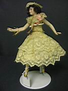 Appraisal: BISQUE BALLERINA DRESSEL KESTNER Rare example all bisque with movable