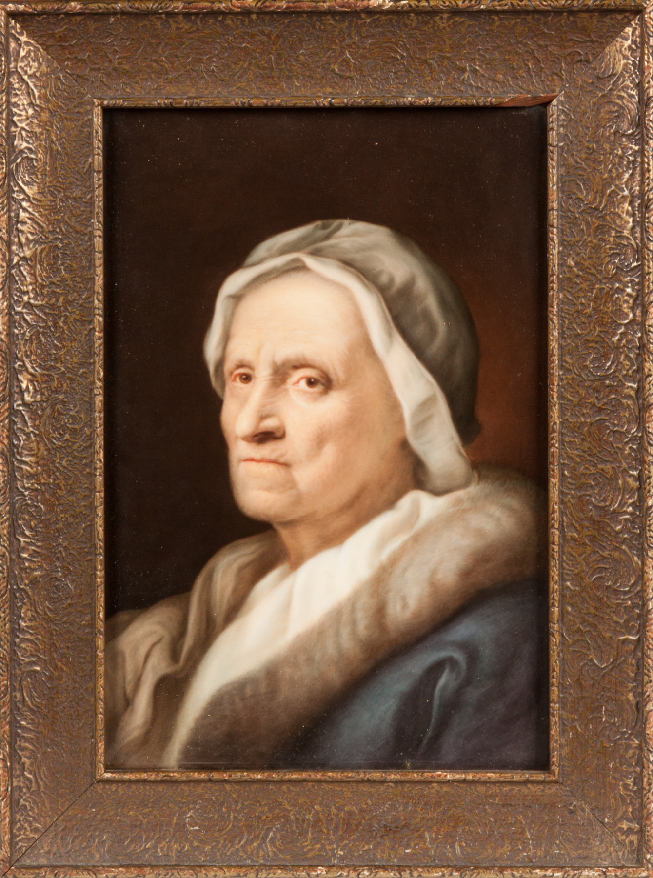 Appraisal: KPM Painting on Porcelain Portrait of a Woman Stamped KPM