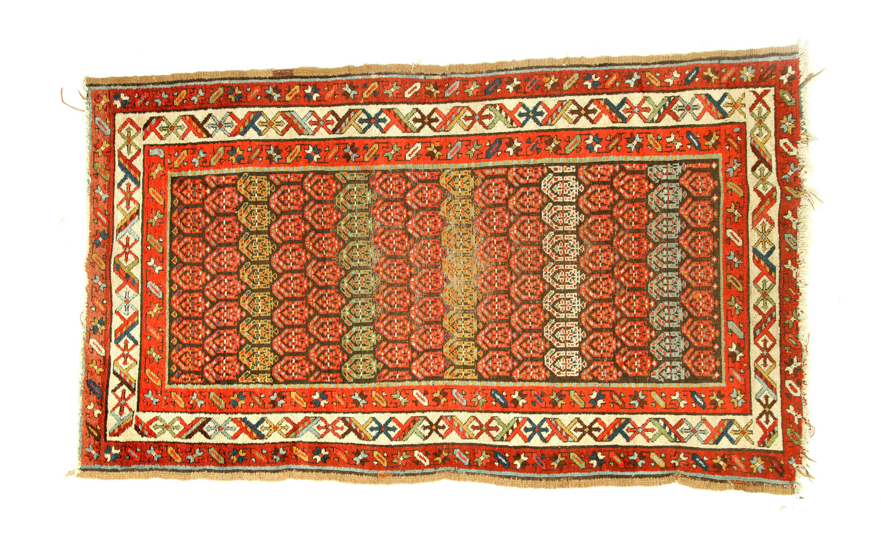 Appraisal: ORIENTAL RUG Kurd-Mosul Brown ground red and ivory borders '