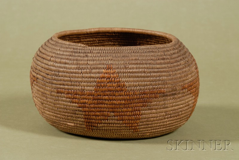 Appraisal: Native American Coiled Basketry Bowl California likely Mission early th