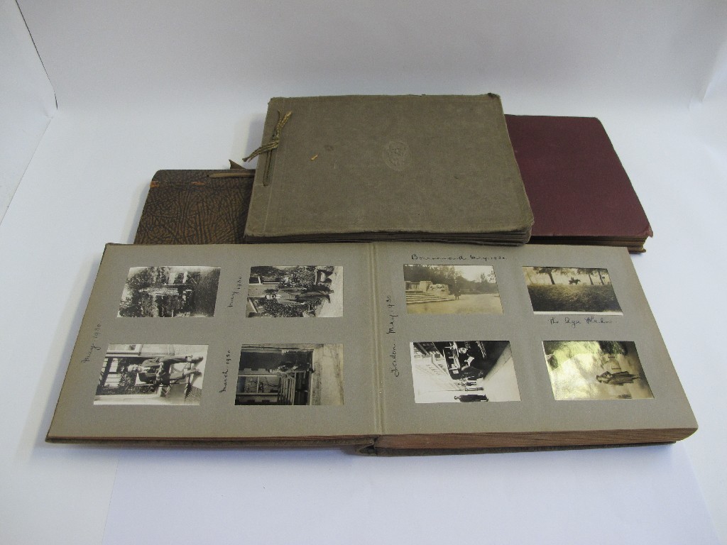 Appraisal: A lot comprising four albums of vintage photographs - 's