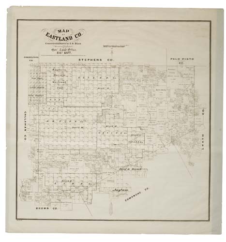 Appraisal: TEXAS Blau F G Map of Eastland Co Lithographed map