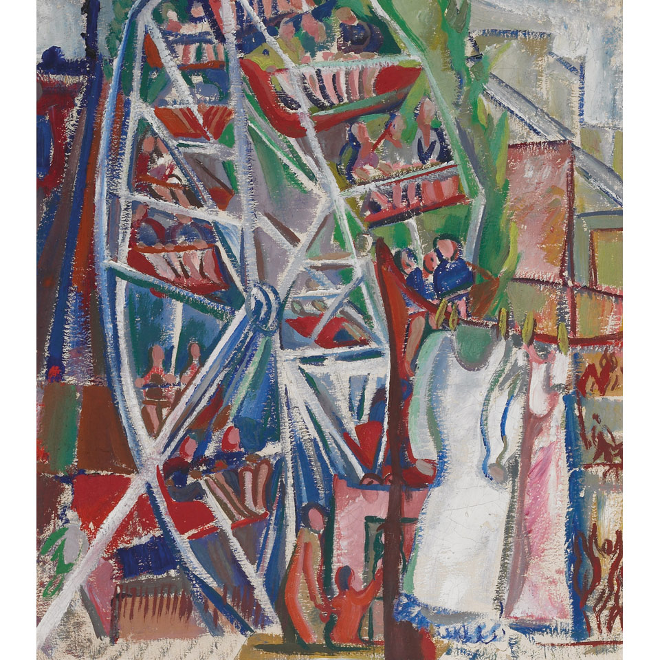 Appraisal: PEGI NICOL MACLEOD THE FERRIS WHEEL oil on canvas x