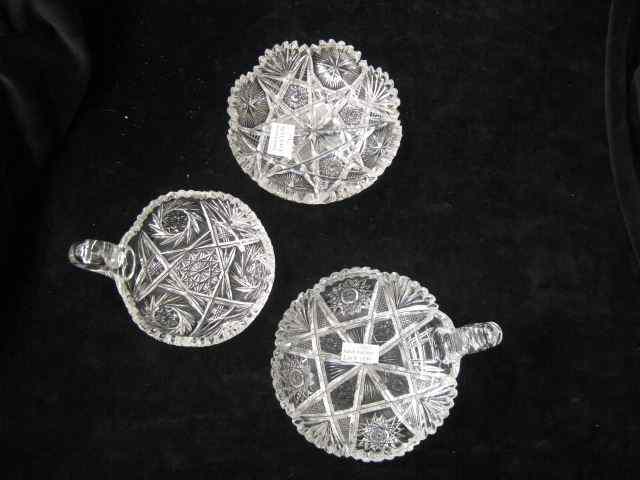 Appraisal: Brilliant Period Cut Glass Nappies are handled '' to ''