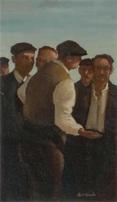 Appraisal: JACK VETTRIANO SCOTTISH B THE CHALLENGE Signed oil on board