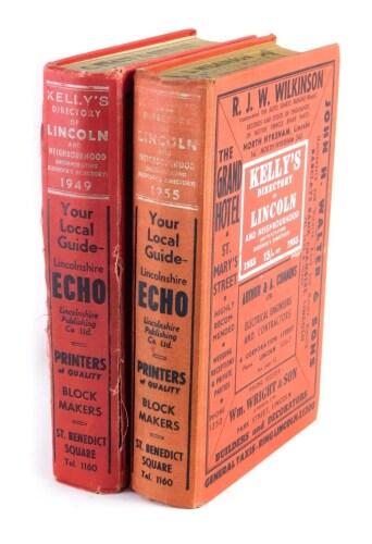 Appraisal: Two Kelly's Directories of Lincoln and in pressed red boards