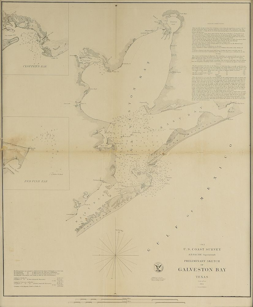 Appraisal: AN ANTIQUE SURVEY MAP U S Coast Survey Preliminary Sketch