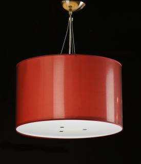 Appraisal: Contemporary red and chrome chandelier Contemporary chandelier having a red