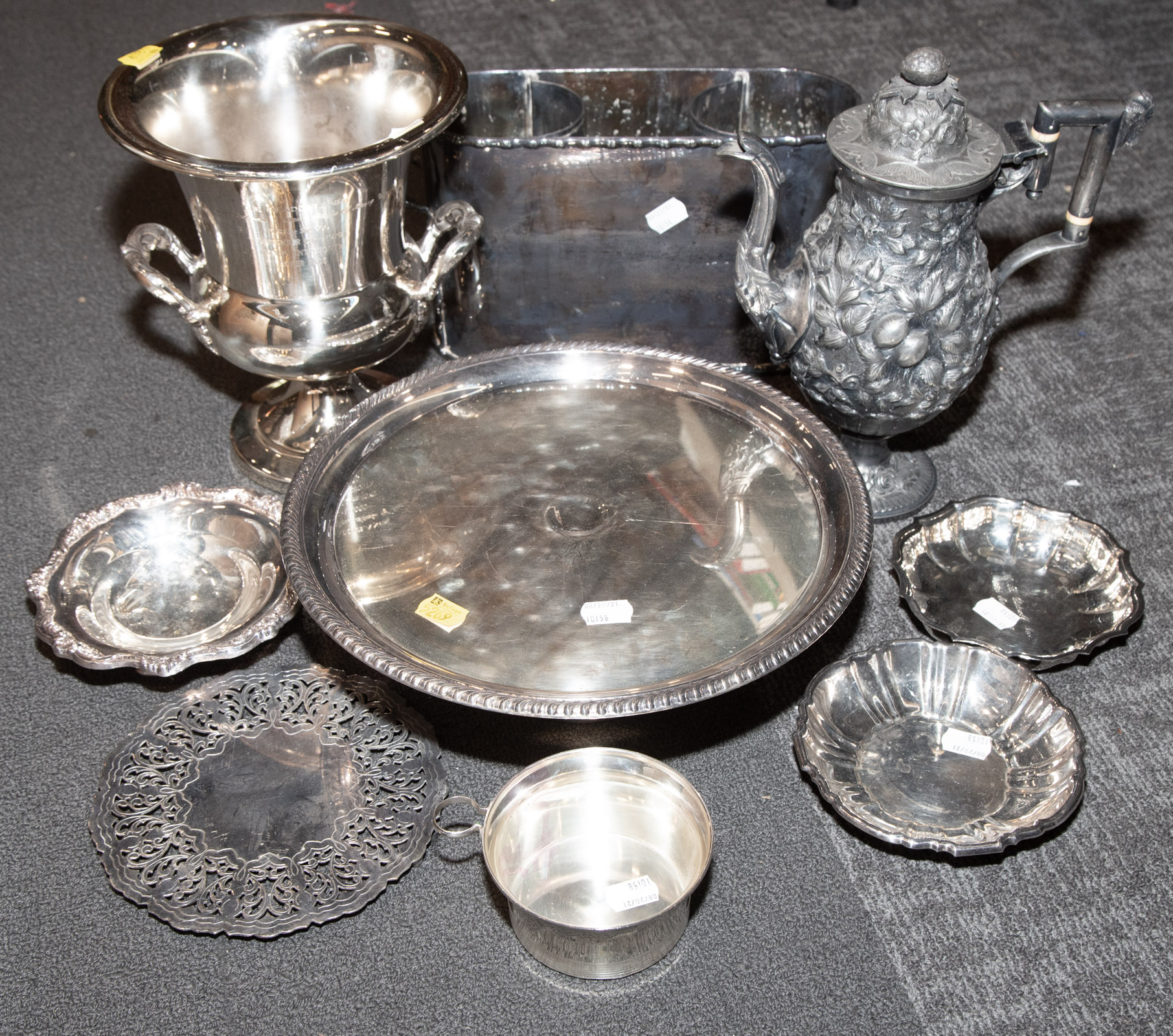 Appraisal: TWO BOXES OF ASSORTED SILVER PLATED WARE Notably including a