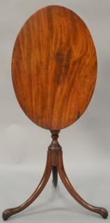 Appraisal: Duncan Phyfe mahogany candlestand having oval top on turned shaft