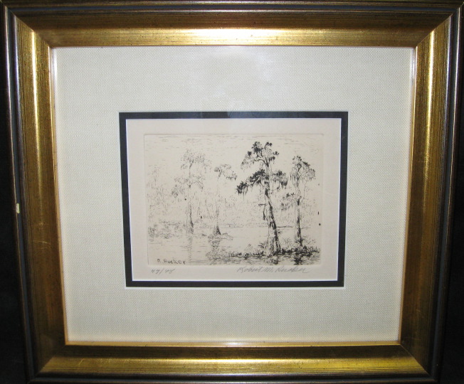 Appraisal: Robert M Rucker American Louisiana - Bayou Landscape etching image