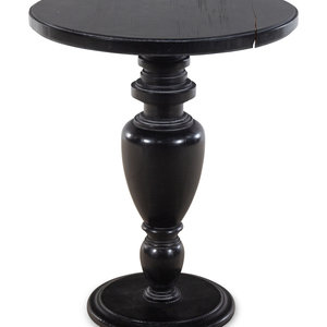 Appraisal: An Ebonized Side Table Height x diameter of top inches