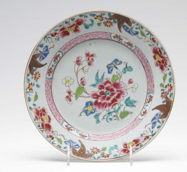 Appraisal: CHINESE PORCELAIN PLATE th th C painted with famille rose