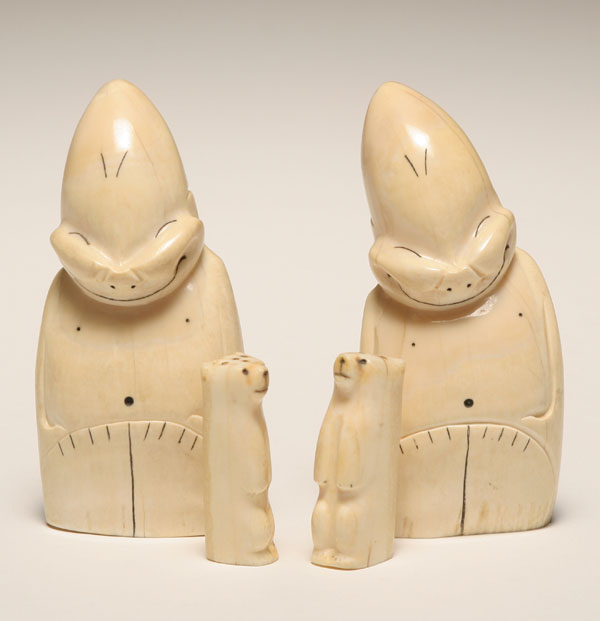 Appraisal: Four pieces Alaskan ivory Billikens and bears two figures from