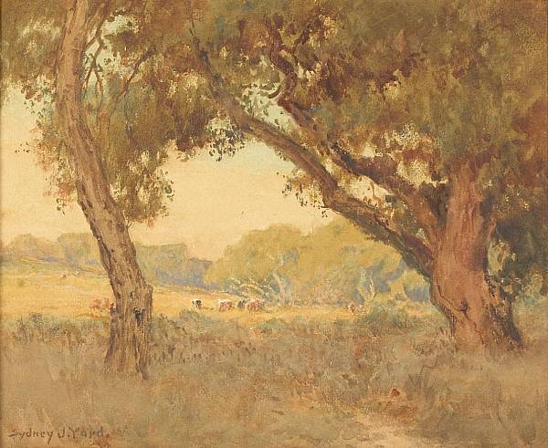 Appraisal: Sydney Janis Yard American - Cattle grazing in a sunlit