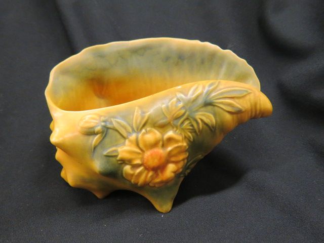 Appraisal: Roseville Pottery Peony Shell Planter bron x 's excellent