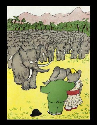 Appraisal: AFTER JEAN DE BRUNHOFF - TWO BABAR PRINTS Color lithographs