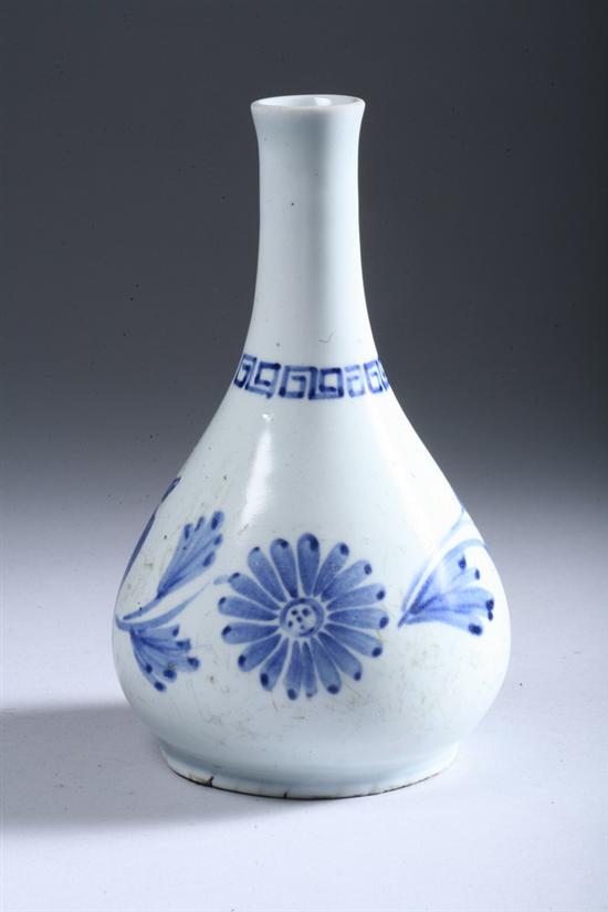 Appraisal: KOREAN BLUE AND WHITE PORCELAIN VASE peony decoration - in