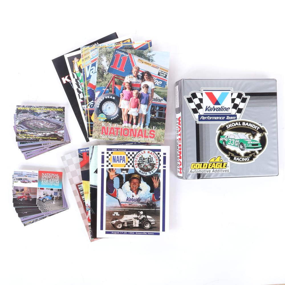 Appraisal: KNOXVILLE NATIONALS SPRINT CAR DRIVERS AUTOGRAPHED POSTCARDS PROGRAMS Knoxville Nationals