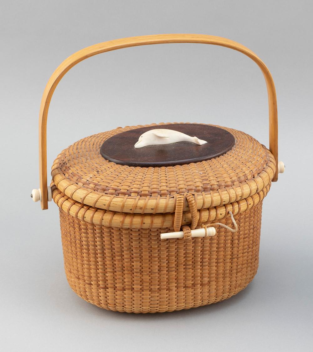 Appraisal: NANTUCKET BASKET PURSE BY PAUL WHITTEN NANTUCKET MASSACHUSETTS DATED HEIGHT