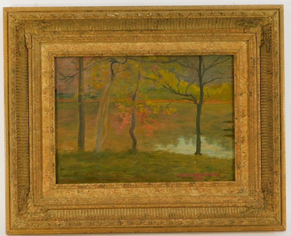 Appraisal: Oliver Smith Long Pond Bay Landscape Painting Oliver Phelps Smith