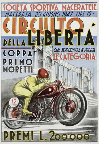 Appraisal: CAPPORENI CIRCUITO DELLA LIBERT x inches Aff Aut Della Questra