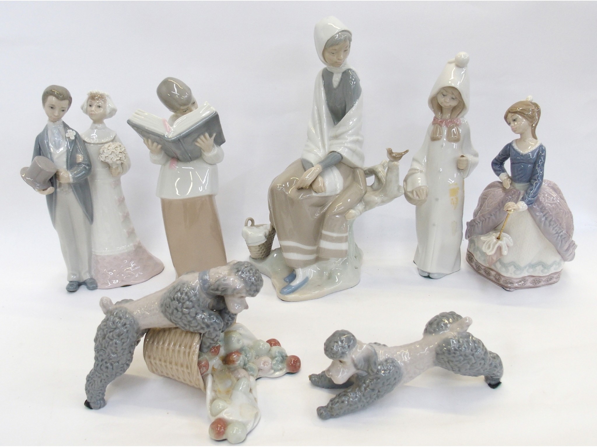 Appraisal: Six Lladro porcelain figural groups