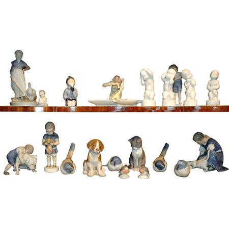 Appraisal: Group of Royal Copenhagen and Bing Grondahl Porcelain Figures and