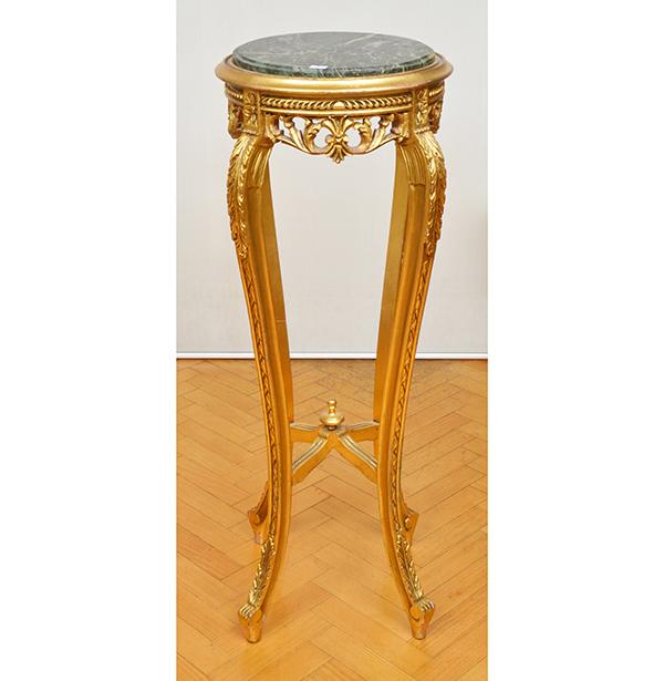 Appraisal: A FRENCH EMPIRE STYLE GILT WOOD PEDESTAL WITH A MARBLE