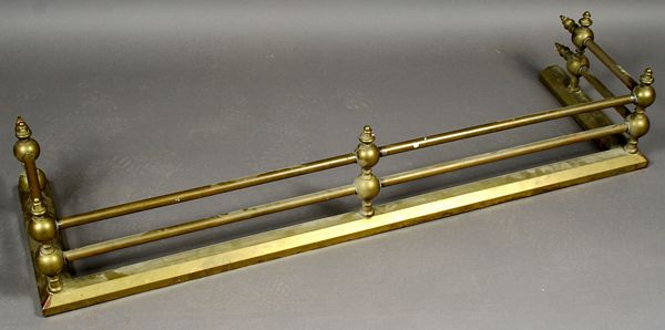 Appraisal: Mid th Century English brass fire fender h x w