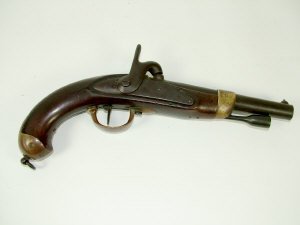 Appraisal: A th century French military percussion holster pistol coverted from